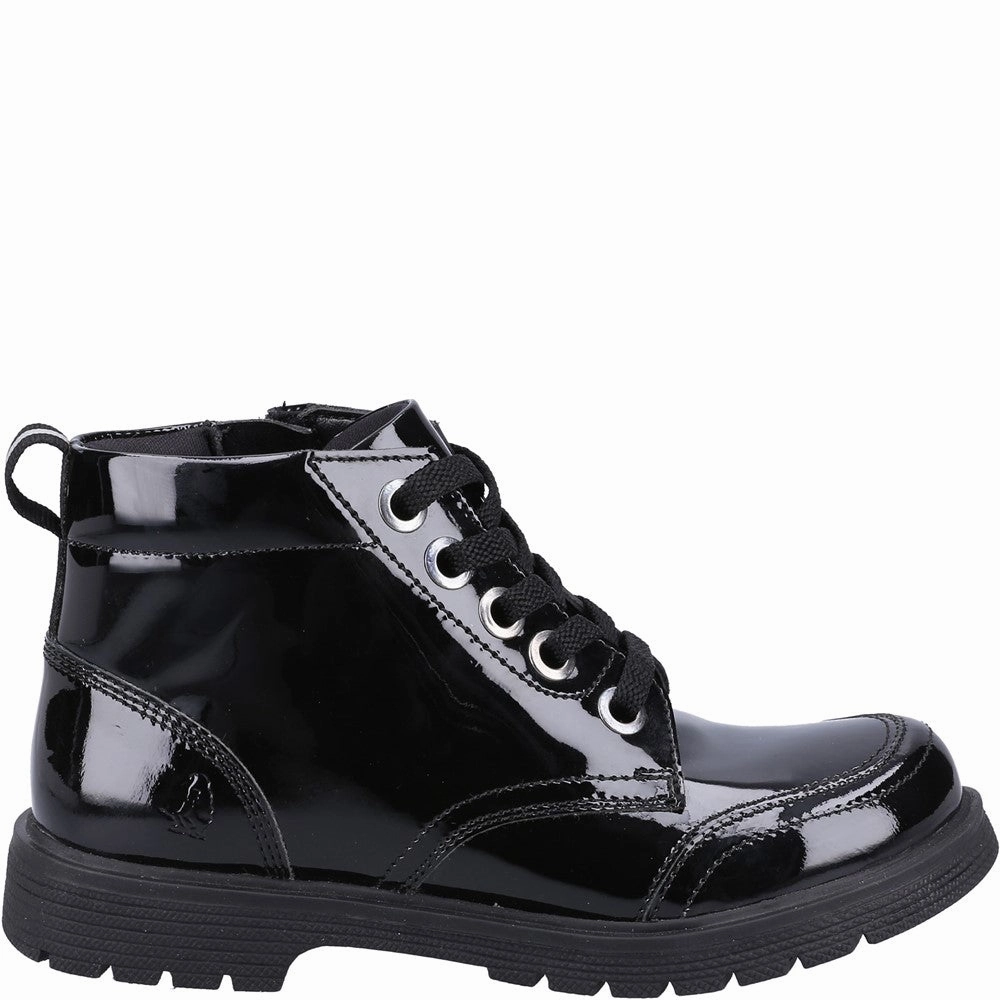 Hush Puppies Jolie Patent Senior School Boots MeshMaterial Active Day