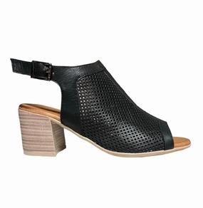 Florence Black Leather Cushioned Sole