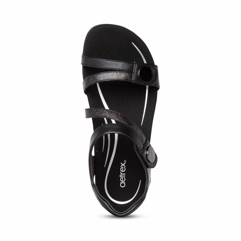 Women's Jess Adjustable Quarter Strap Black Flexible Build