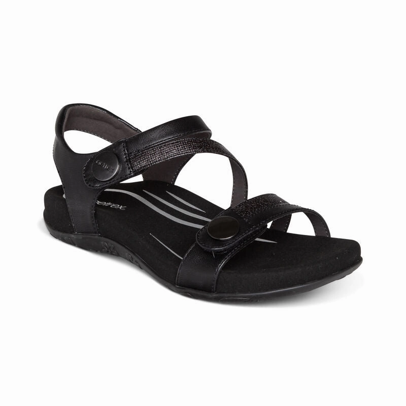 High-Quality Material Women's Jess Adjustable Quarter Strap Black