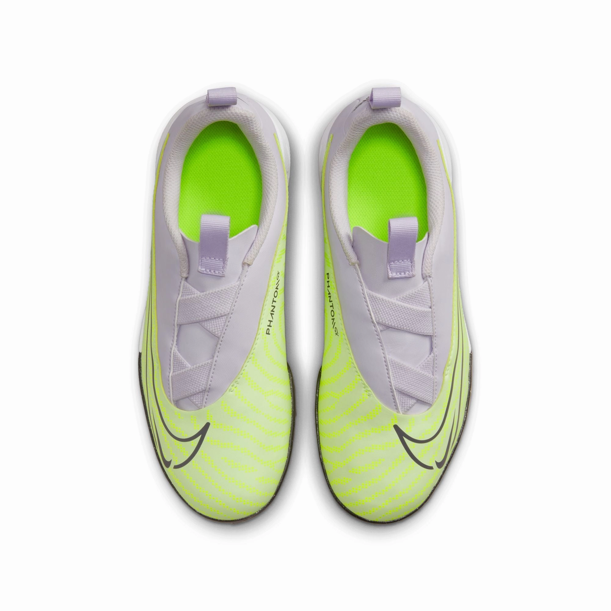Lock Fit Push Motion Nike Junior Phantom GX Academy TF Turf Soccer Shoes - Barely Volt/Gridiron