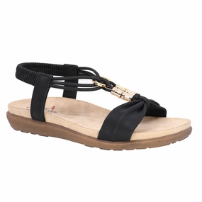 Brianna-03W Black Relaxed Open Toe Shoes Comfort Cushion