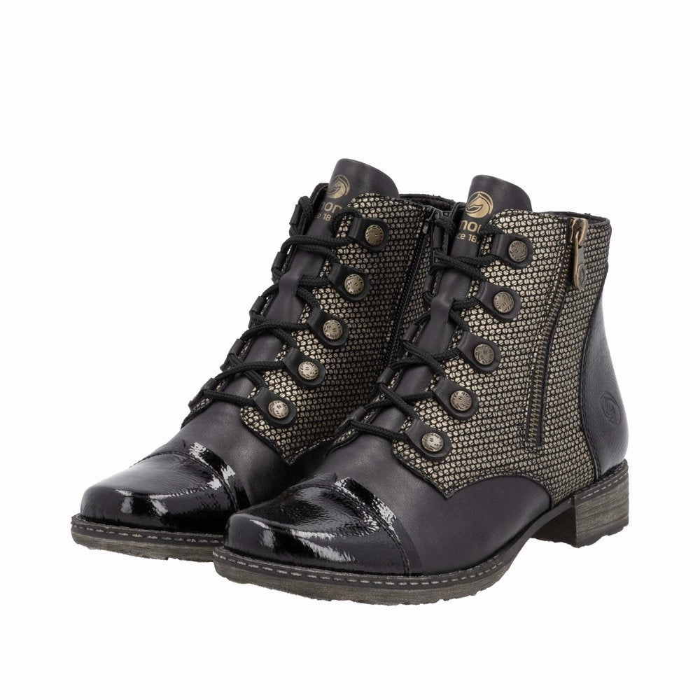 D4391-03 Ankle Lace/Zip Black Alloy Multi Heavy Use Lace   Up Closure
