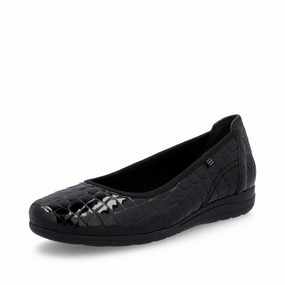 L9350-01 Black Croc Patent Slip On Out And Go Harbor Hike