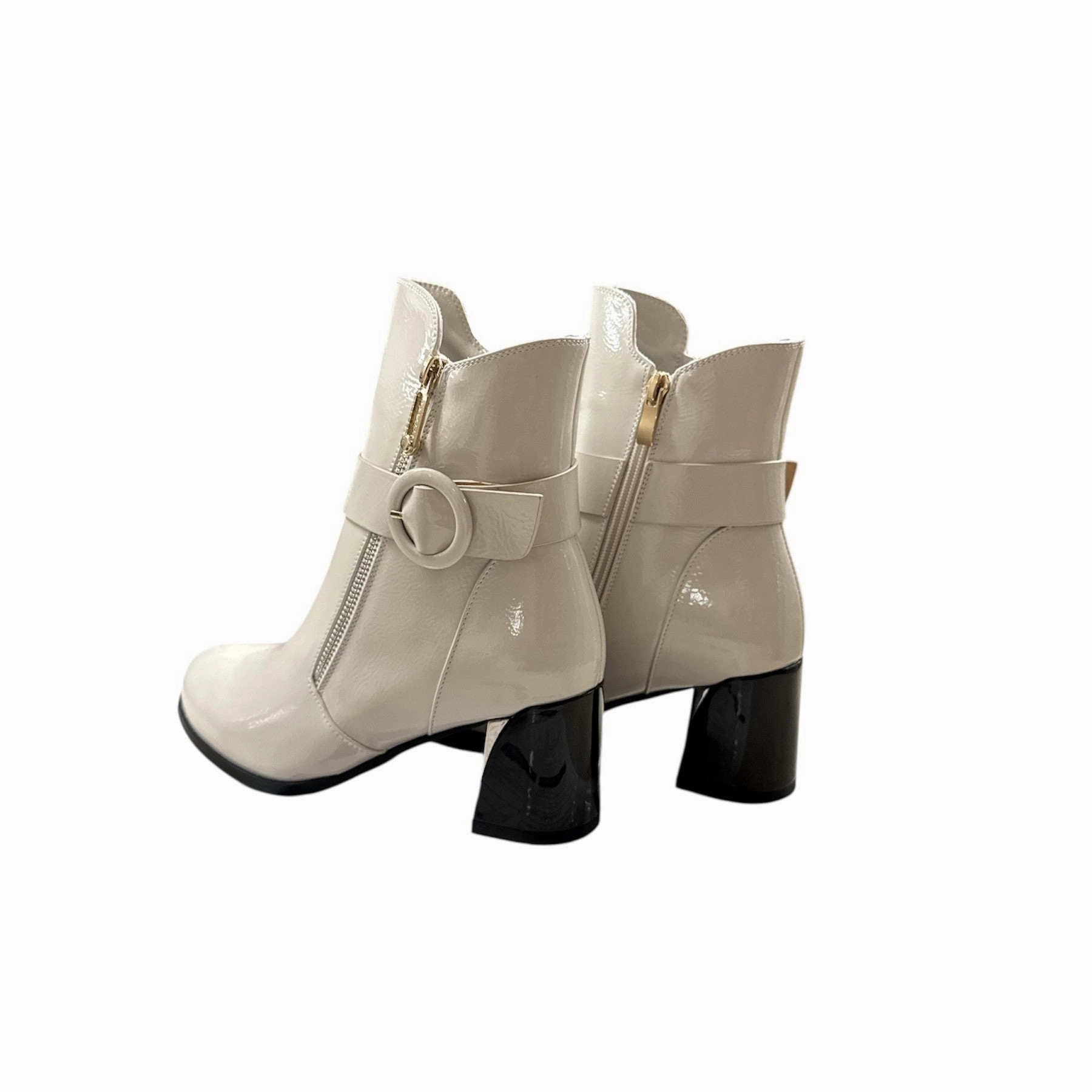 Tamara-WP Off-White Patent Punk Bold Durable Design
