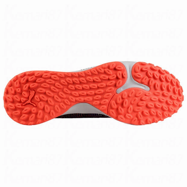 Future 8 Match TF Turf Soccer Shoes - Puma Black-Puma White-Glowing Red Short Sprint Natural flex