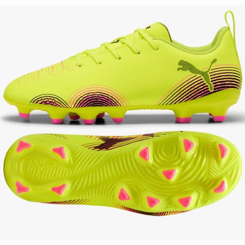 Junior Fit Sharp Footwork Future 8 Play FG/AG Firm Ground/ Artificial Ground Soccer Shoes Jr - Yellow Alert-Puma Black-Sun Struck