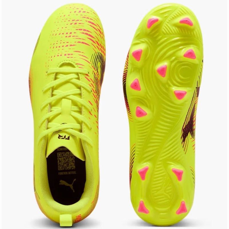 Future 8 Play FG/AG Firm Ground/ Artificial Ground Soccer Shoes Jr - Yellow Alert-Puma Black-Sun Struck Pro Traction