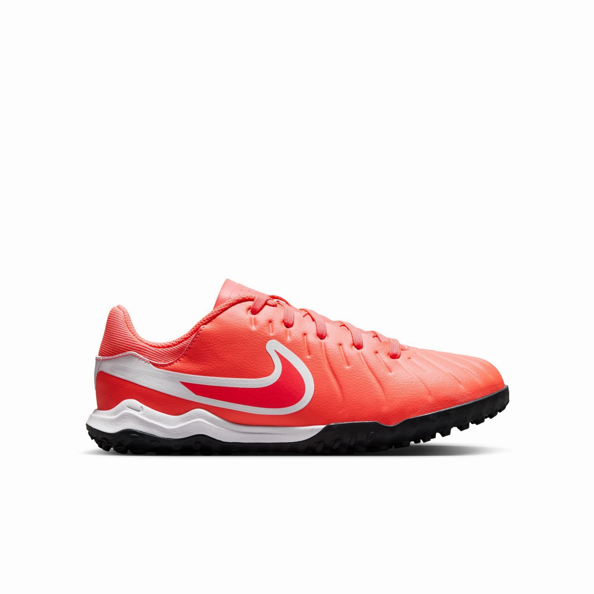 Elite Game Game Surface Nike Junior Tiempo Legend 10 Academy TF Turf Soccer Shoes -Hot Lava/White