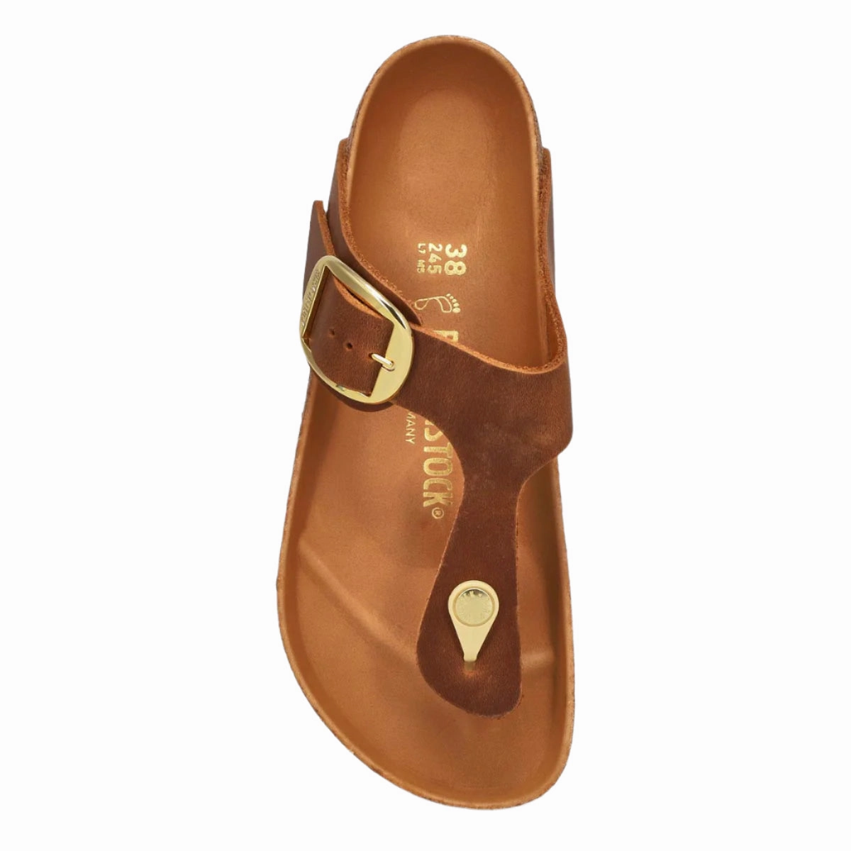 Gizeh Cognac Big Buckle summer shoes
