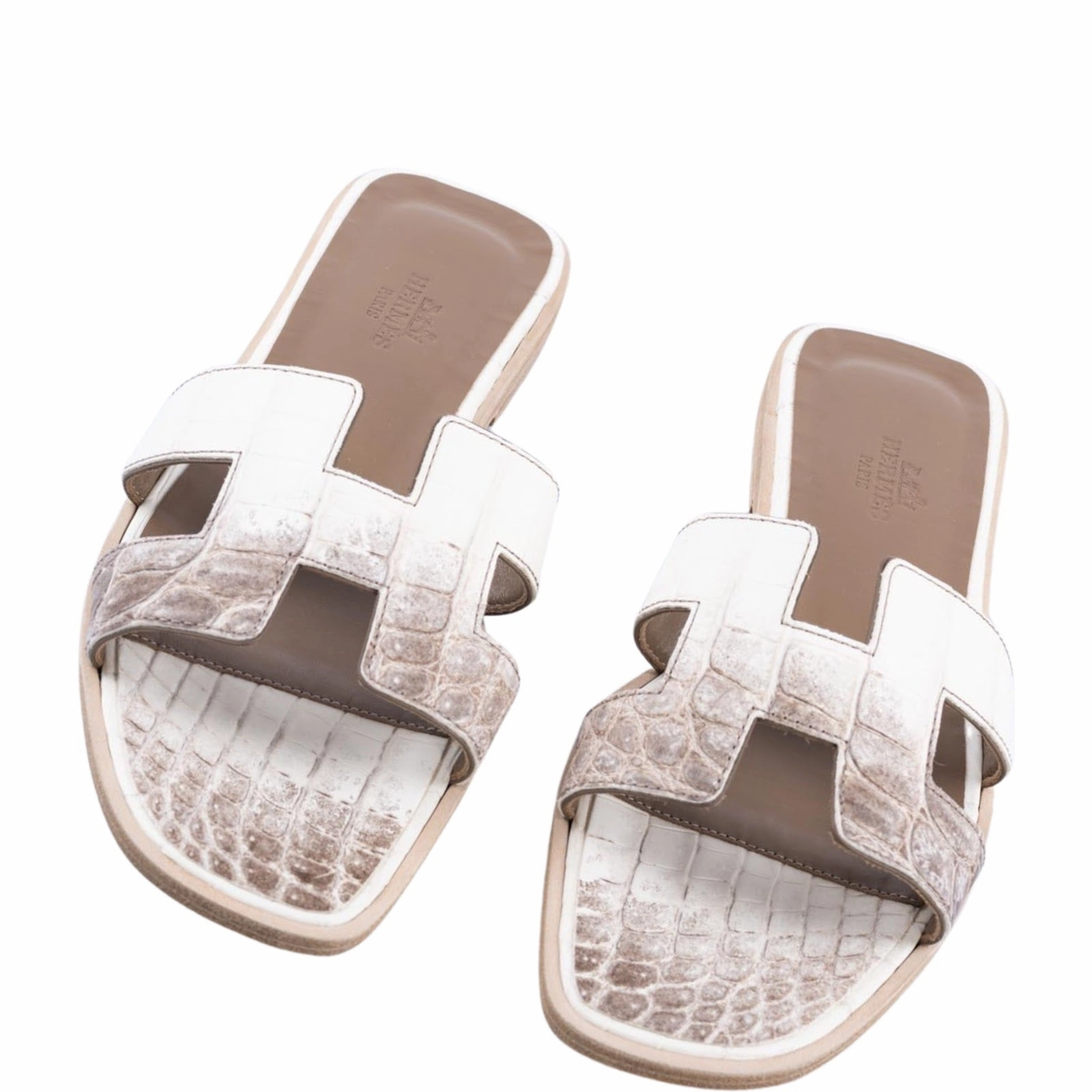 Comfy Shoes Elegant Shoes Herm??s Himalayan Oran Sandals Matte Niloticus Crocodile 37 Blanc
