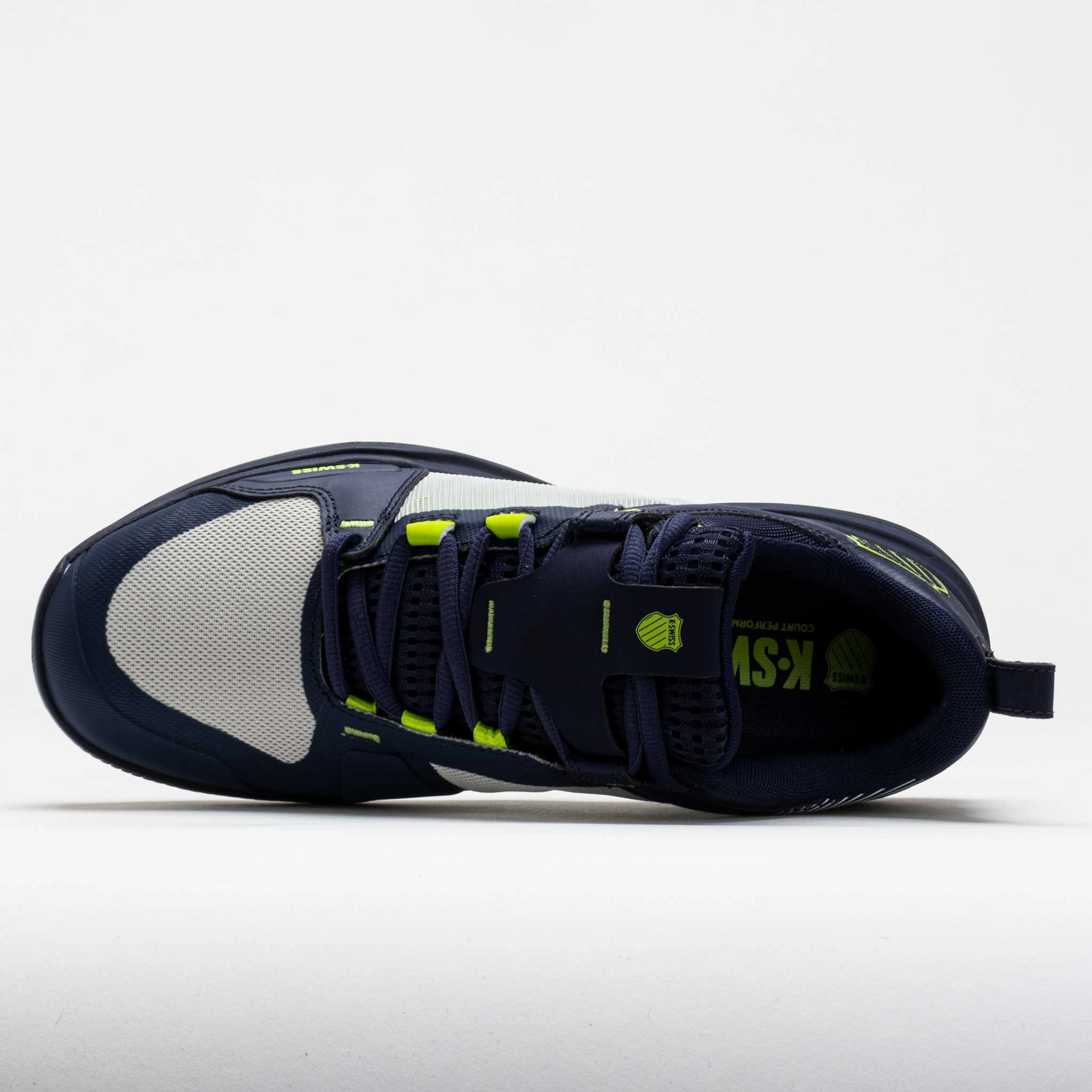 running in a coastal area Recyclable K-Swiss Ultrashot Team Men's  Peacoat/Gray Violet/Lime Green