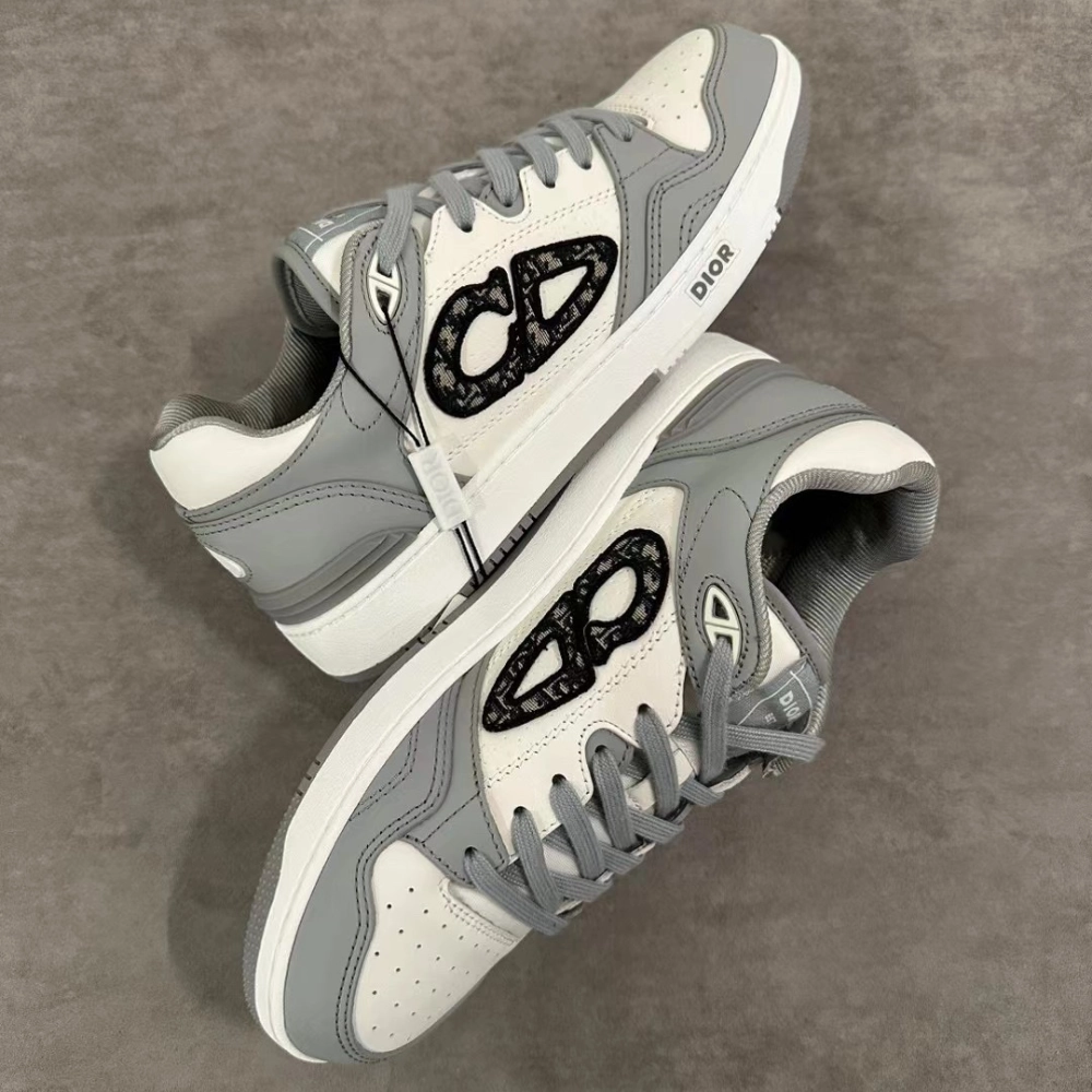 Gray and White B57 Dribble Low-Top Sneaker Designer Sneakers for Men Dynamic Support Frame
