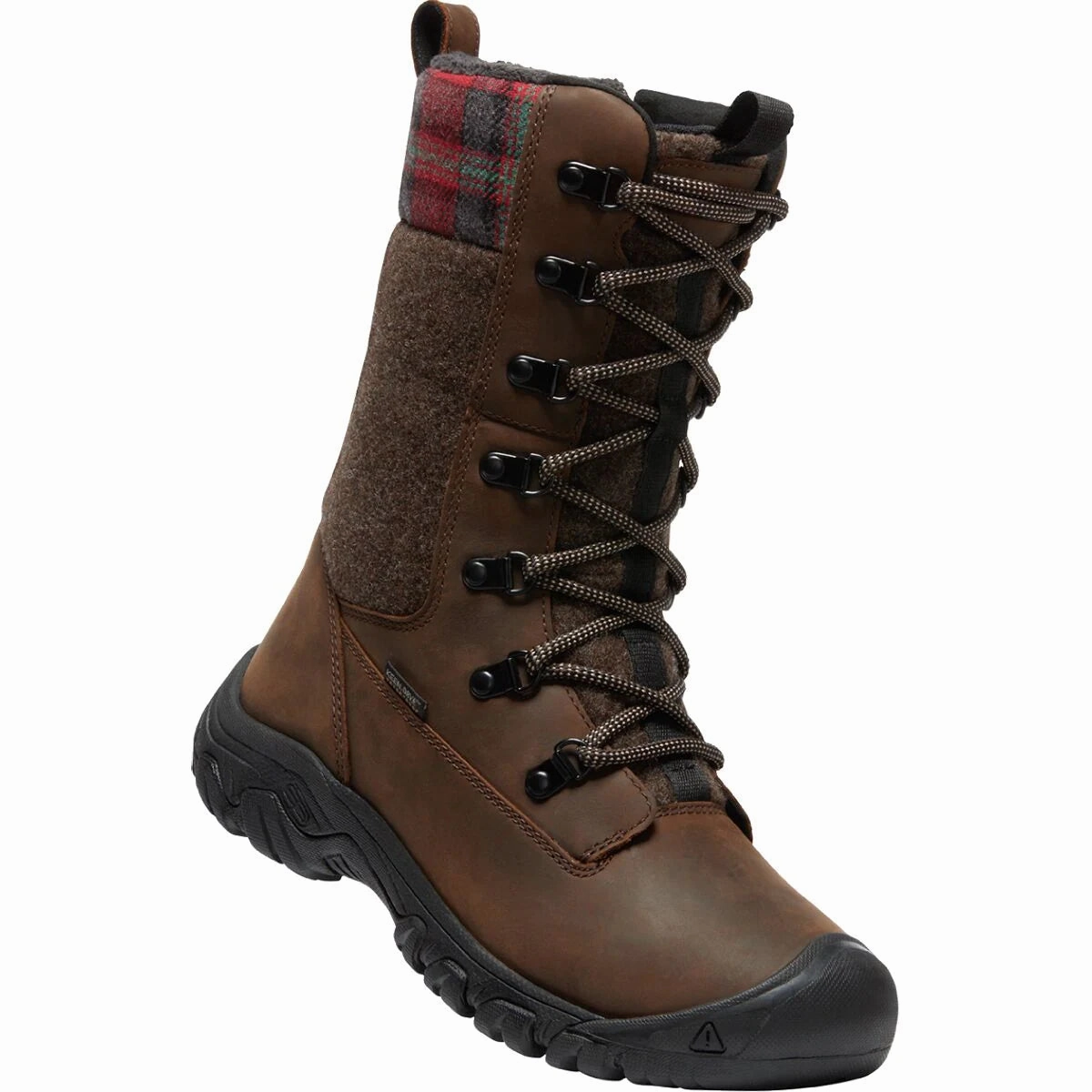 Greta Tall Boot Waterproof Brown/Red Plaid Strap