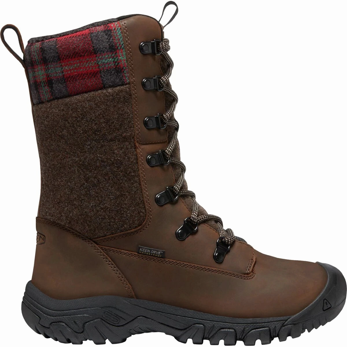Fashionable Choice Greta Tall Boot Waterproof Brown/Red Plaid