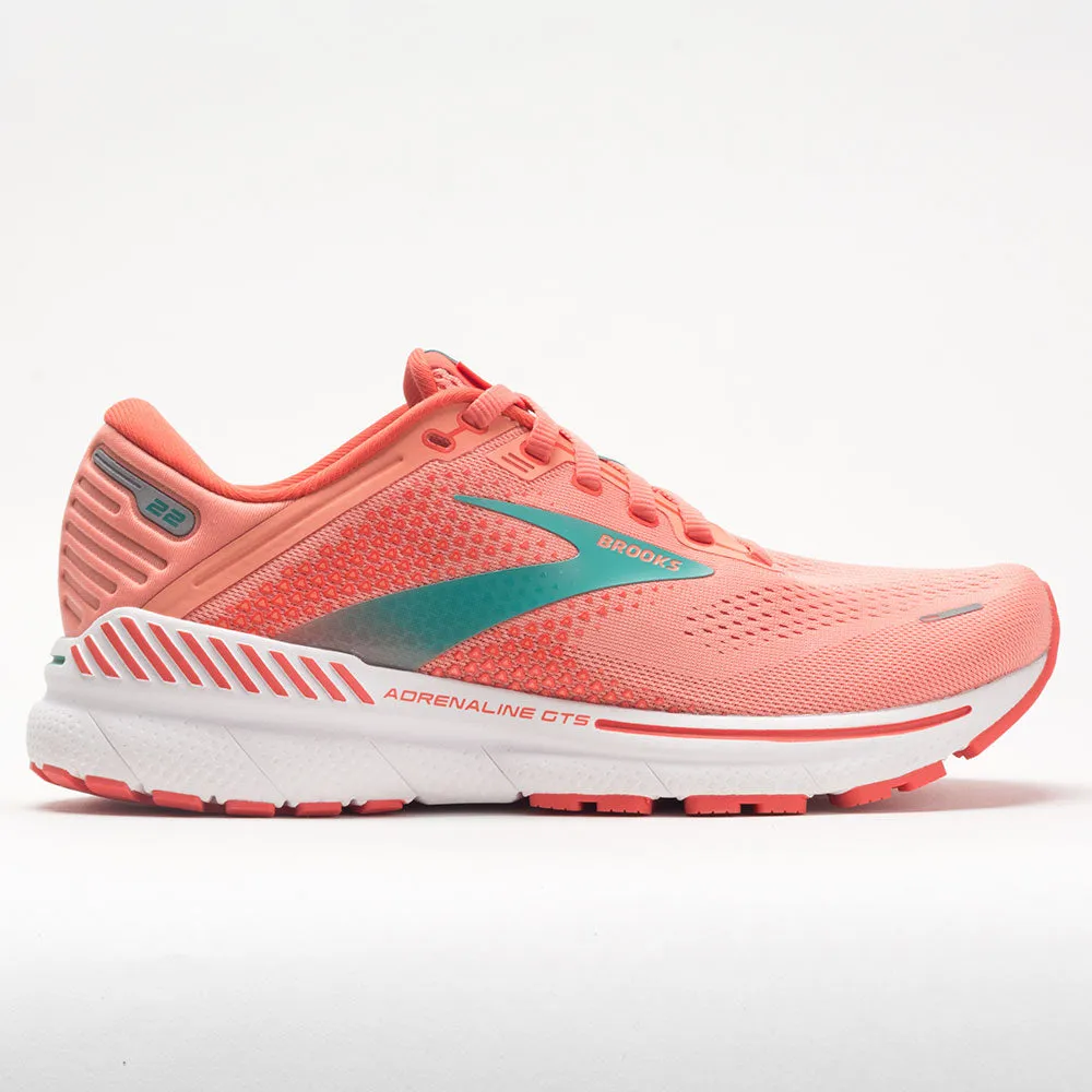 Brooks Adrenaline GTS 22 Women's  Coral/Latigo Bay/White Style - enhancing gravel running footwear