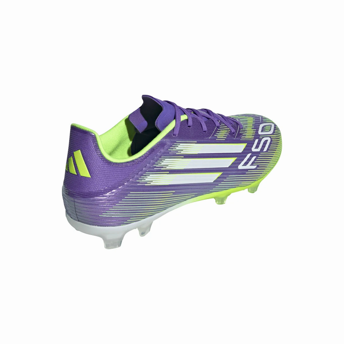 Grass Surface Pace Control adidas F50 League FG Firm Ground - Ftwr Purple/ Core Black/Lucid Lemon