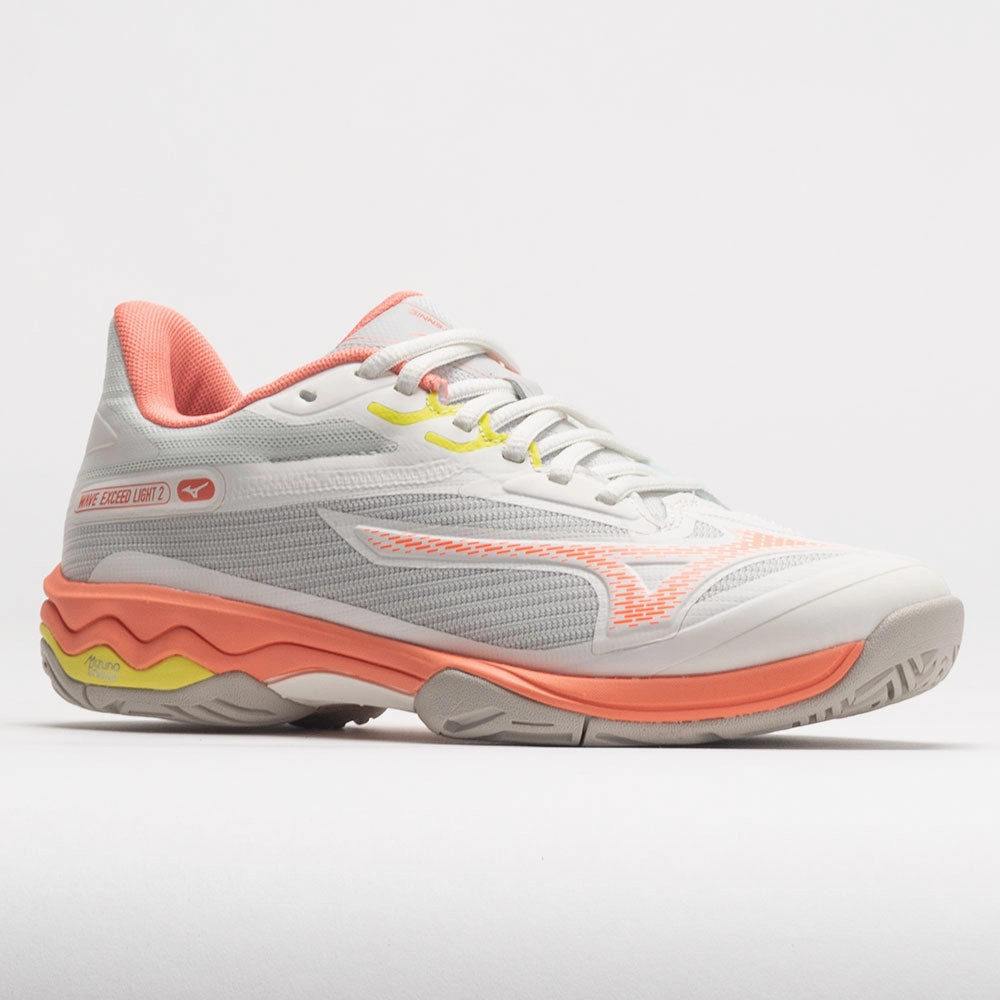 Mizuno Wave Exceed Light 2 AC Women's  Snow White/Fusion Coral wood - grain - design shoes versatile - use - adaptability shoes