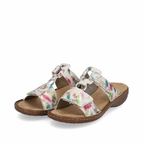 608P9-92 Velcro Slide Off-White Multi Heel Freedom