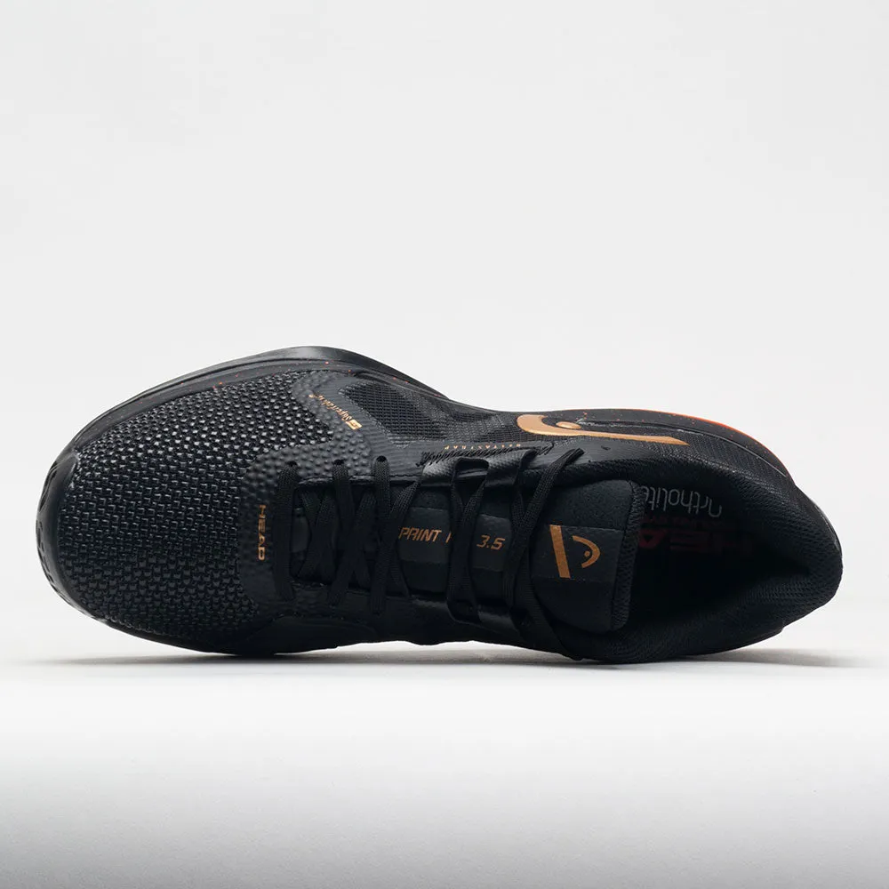 HEAD Sprint Pro 3.5 SuperFabric Men's  Black/Orange running in a racecourse