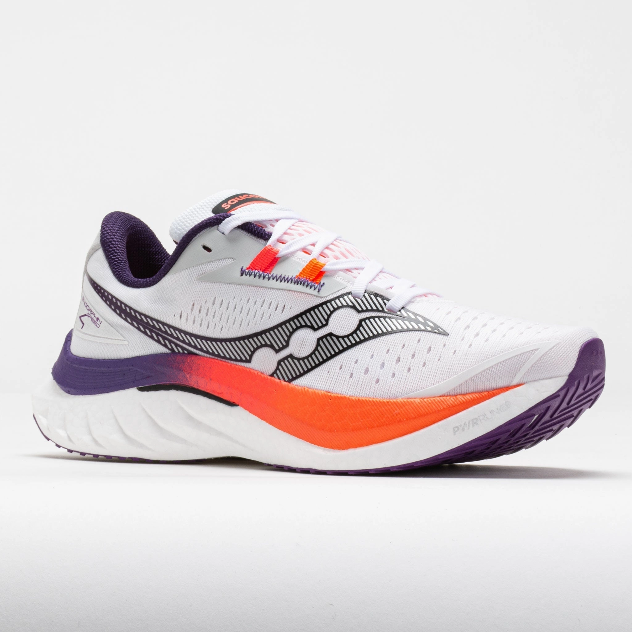 running in the afternoon shoes enthusiasm - generating Saucony Endorphin Speed 4 Men's  White/ViZiOrange