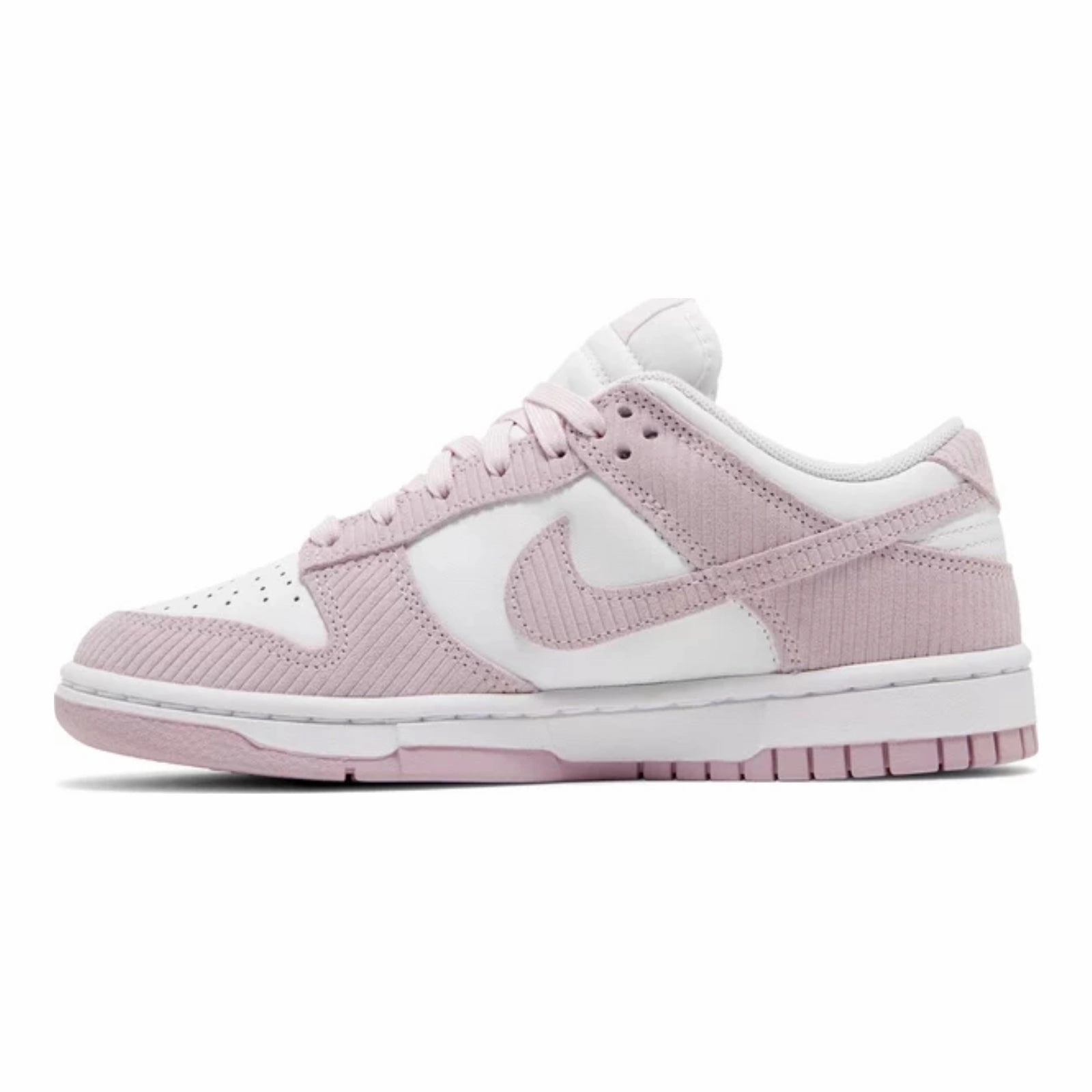 Fashion Style Women's Nike Dunk Low, Pink Corduroy