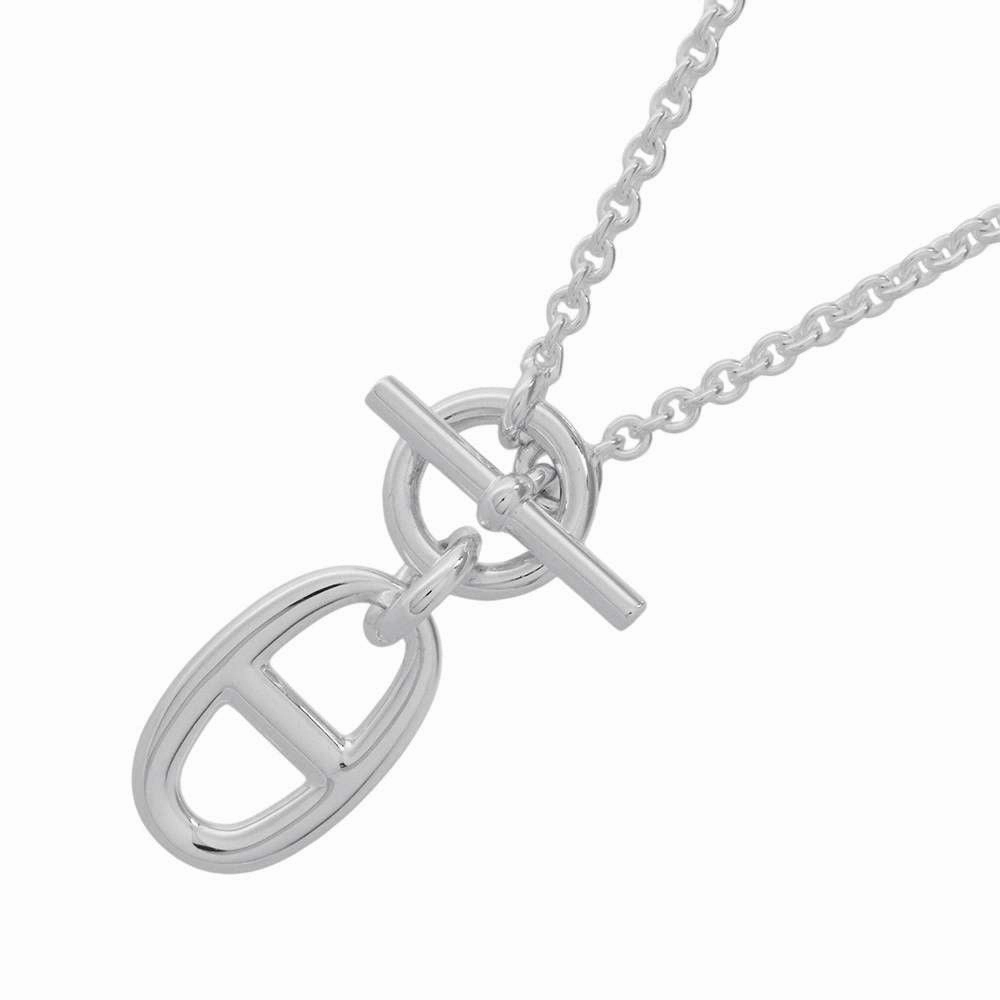 HERMES Chaine d'Ancre Amulette Necklace SV925 Flexible Sole Simple Elegance