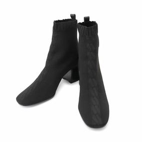 HERMES EncreBoots VolVert 60 Black Knit Leather Size 39 Steel Cap Outdoor Adventure