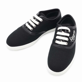 HERMES Innocent Sneakers Black Canvas Size 36.5 Durable Design