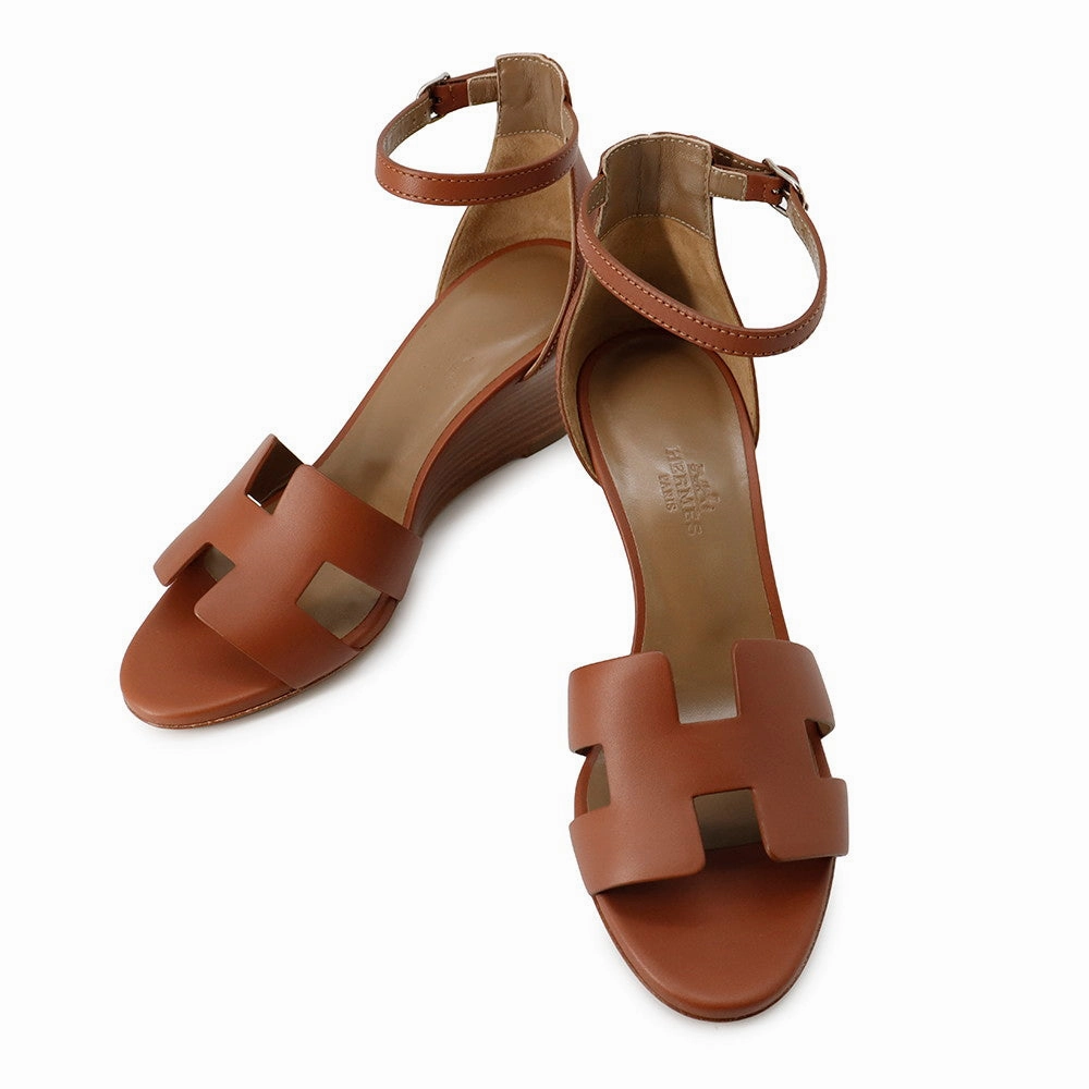 Daily Basic HERMES Sandals Legend Gold Calf Leather Size 351/2