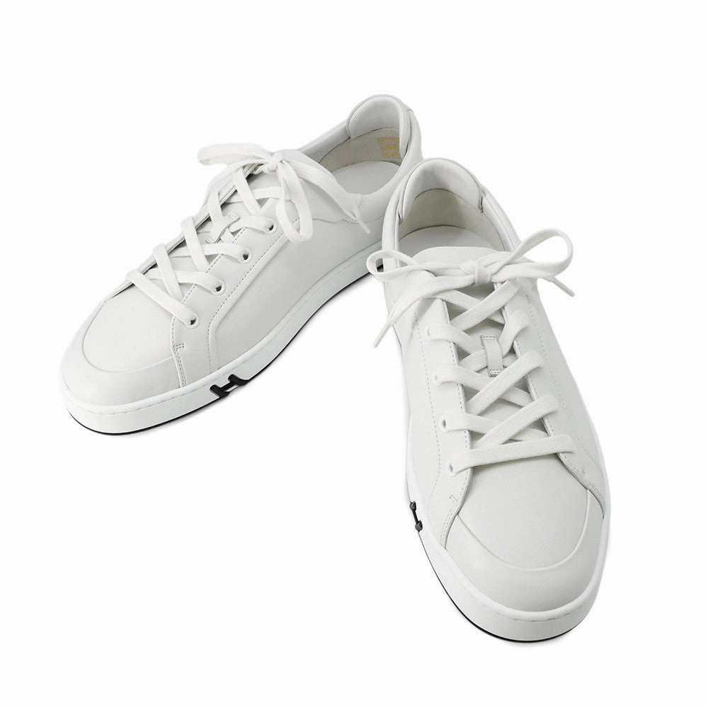 Ultra Light Frame Natural motion HERMES Sneakers ??Kid?? White Leather Velour Size 43.5