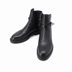 Cold Weather HERMES Veo Boots Black Leather Size 39
