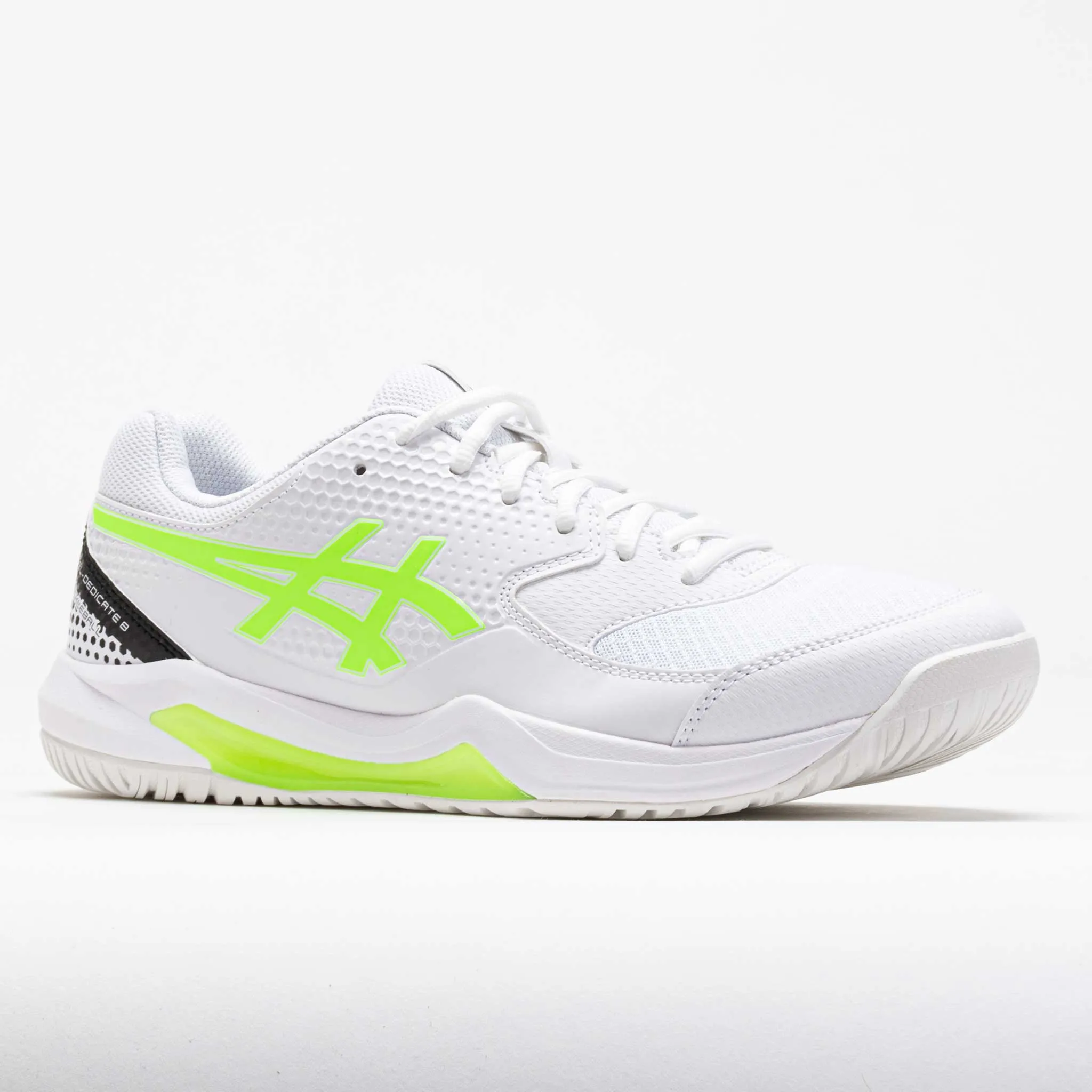 color - black ASICS GEL-Dedicate 8 Pickleball Men's  White/Lime Burst