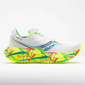 Saucony Kinvara Pro Women's  White/Citron Stretch Mesh Comfort Lightweight