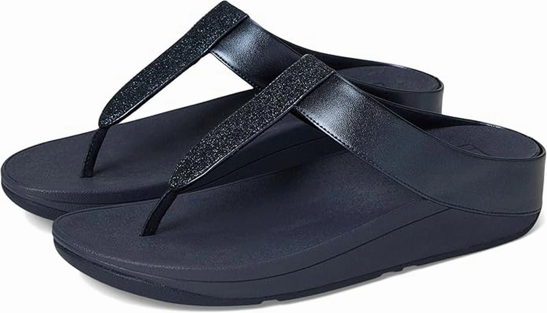 FitFlop Women's Fino Glitterdust Metallic Toe-Post Sandals Chic Vibe Outdoor Wear