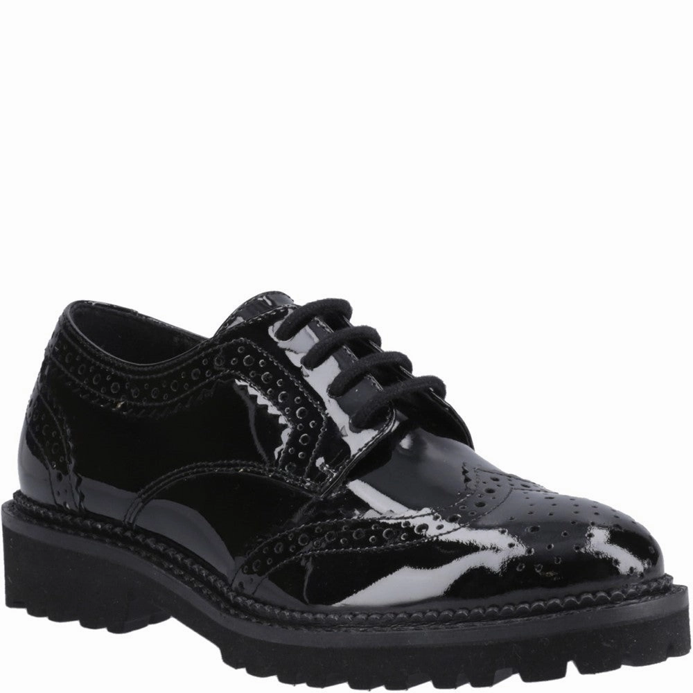 Hush Puppies Gabi Lace Up Patent Senior School Shoes Foot Daily
