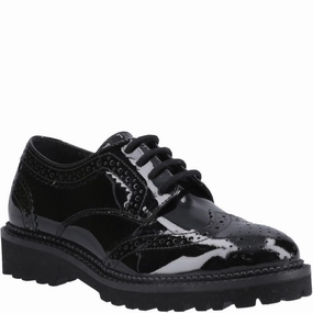 Hush Puppies Gabi Lace Up Patent Senior School Shoes Foot Daily