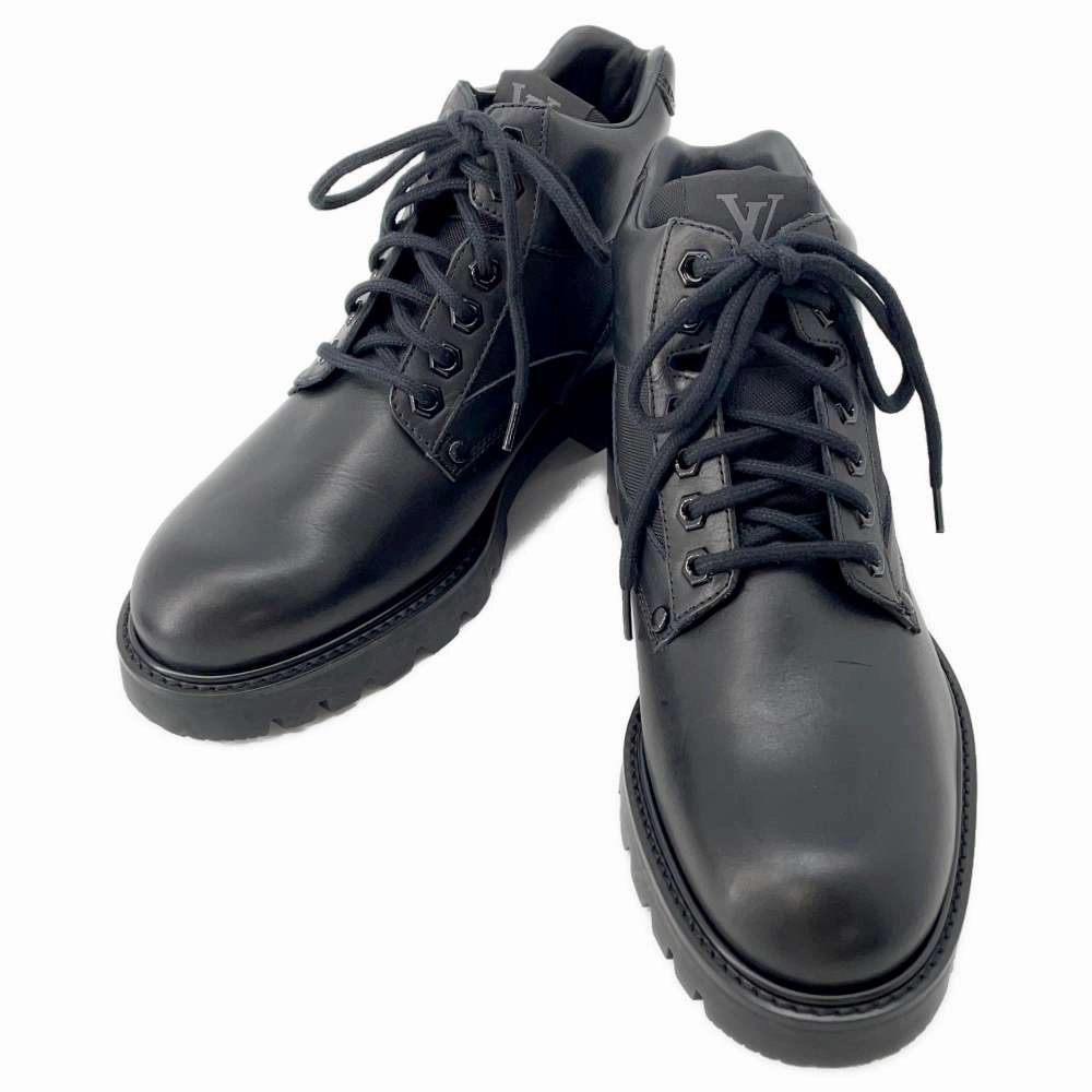 LOUIS VUITTON Oberkampf Line Short Boots Noir Leather Size 6 1/2 Storm Mode