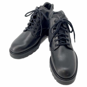 LOUIS VUITTON Oberkampf Line Short Boots Noir Leather Size 6 1/2 Storm Mode
