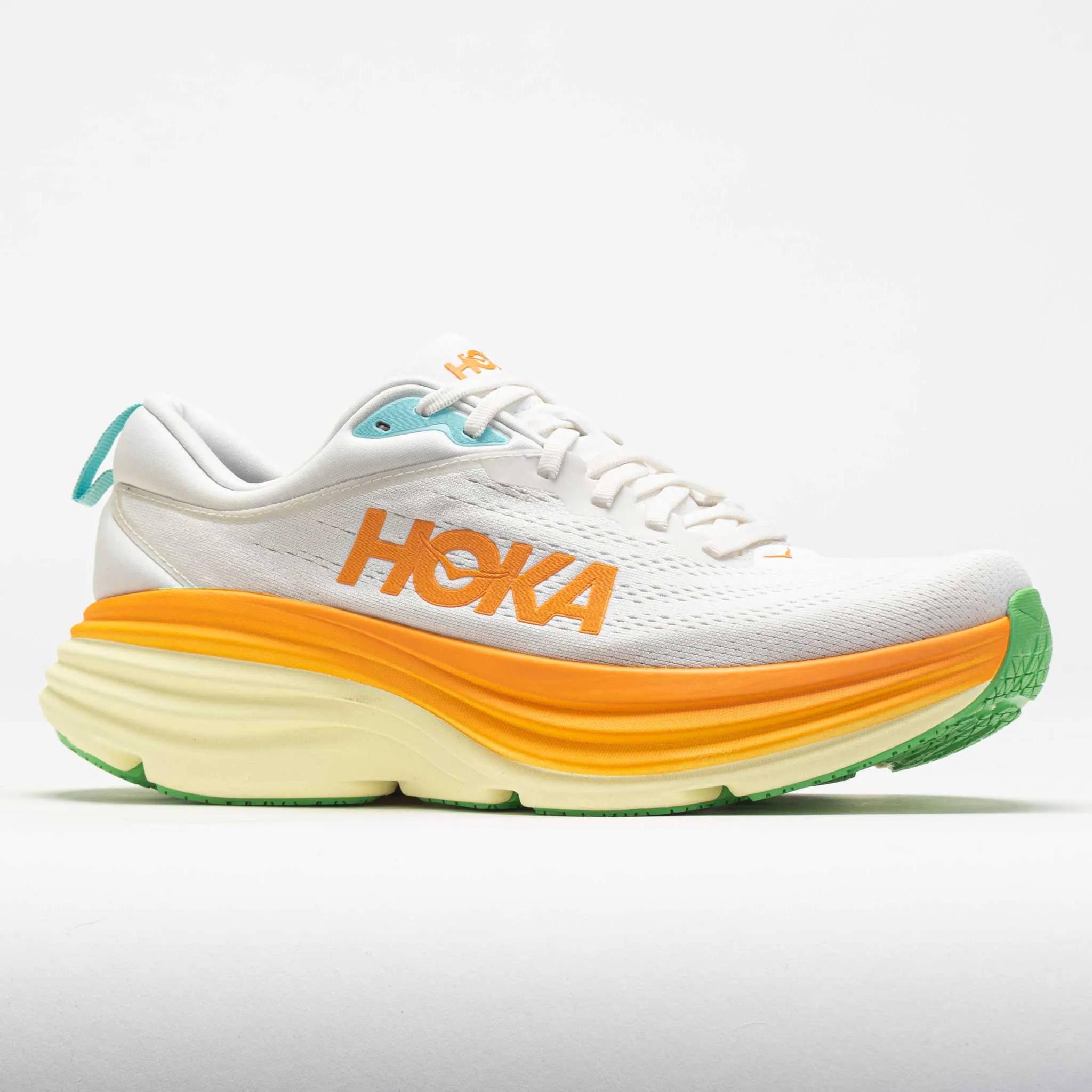 breathable nylon shoes HOKA Bondi 8 Men's  Blanc de Blanc/Solar Flare