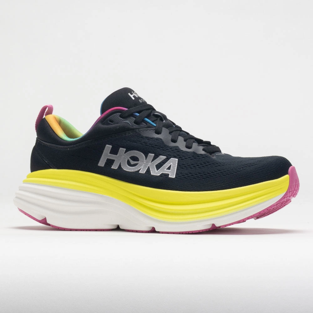 multi - density - midsole - feature shoes slip - resistant sole shoes HOKA Bondi 8 Men's  Black/Citrus Glow