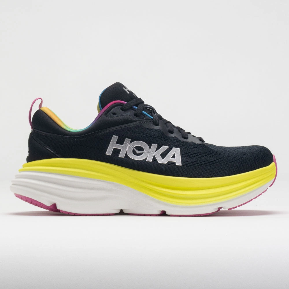 HOKA Bondi 8 Men's  Black/Citrus Glow latex insole shoes Cushioned Midsole