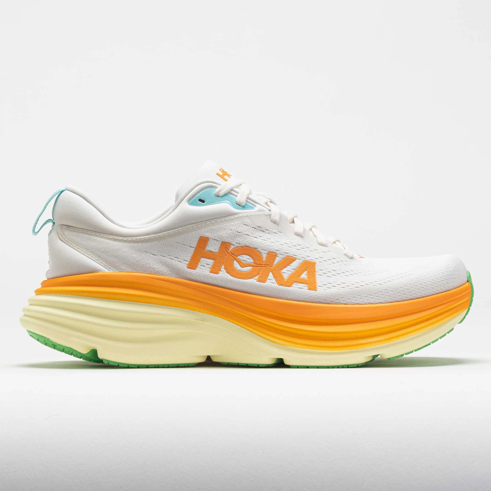 HOKA Bondi 8 Men's  Blanc de Blanc/Solar Flare field shoes noiseless shoes