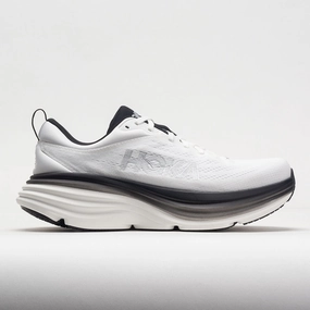 HOKA Bondi 8 Men's  White/Black running on grass