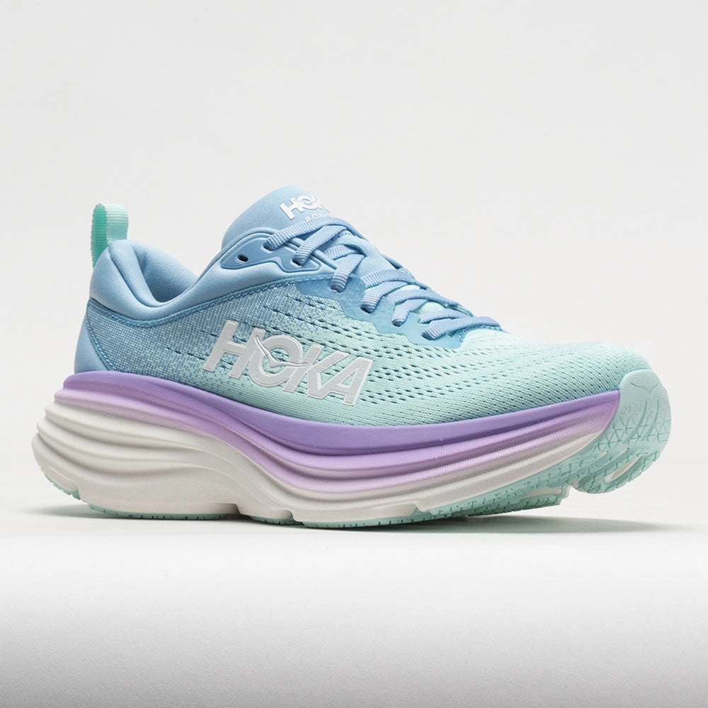 Adaptable to different terrains endurance building HOKA Bondi 8 Women's  Airy Blue/Sunlit Ocean