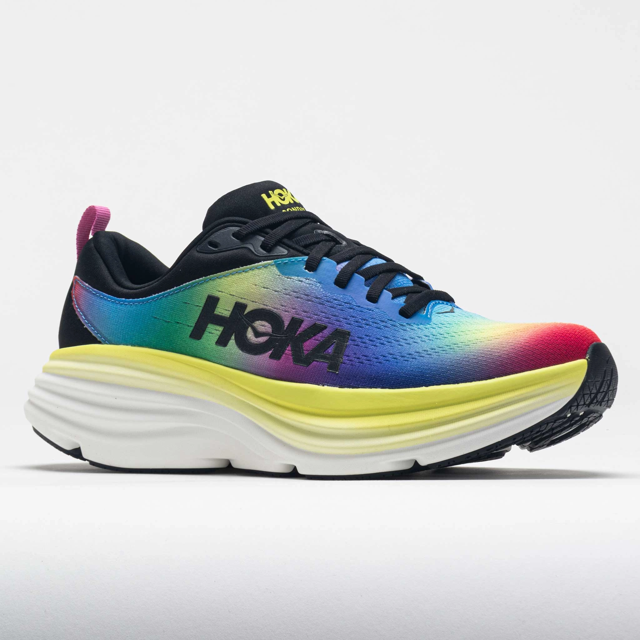 HOKA Bondi 8 Women's  Black/Multi sports accessory running with music shoes