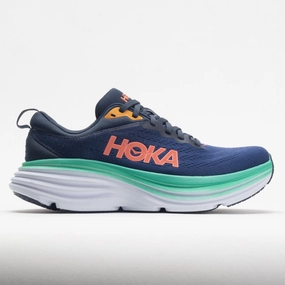 short - distance suitable running shoes for long - distance runners HOKA Bondi 8 Women's  Outer Space/Bellwether Blue