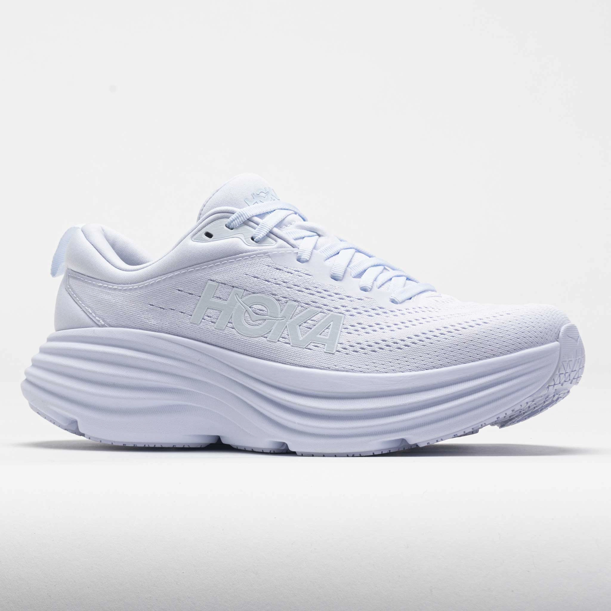 HOKA Bondi 8 Women's  White/White Non-Slip Outsole Wide toe box