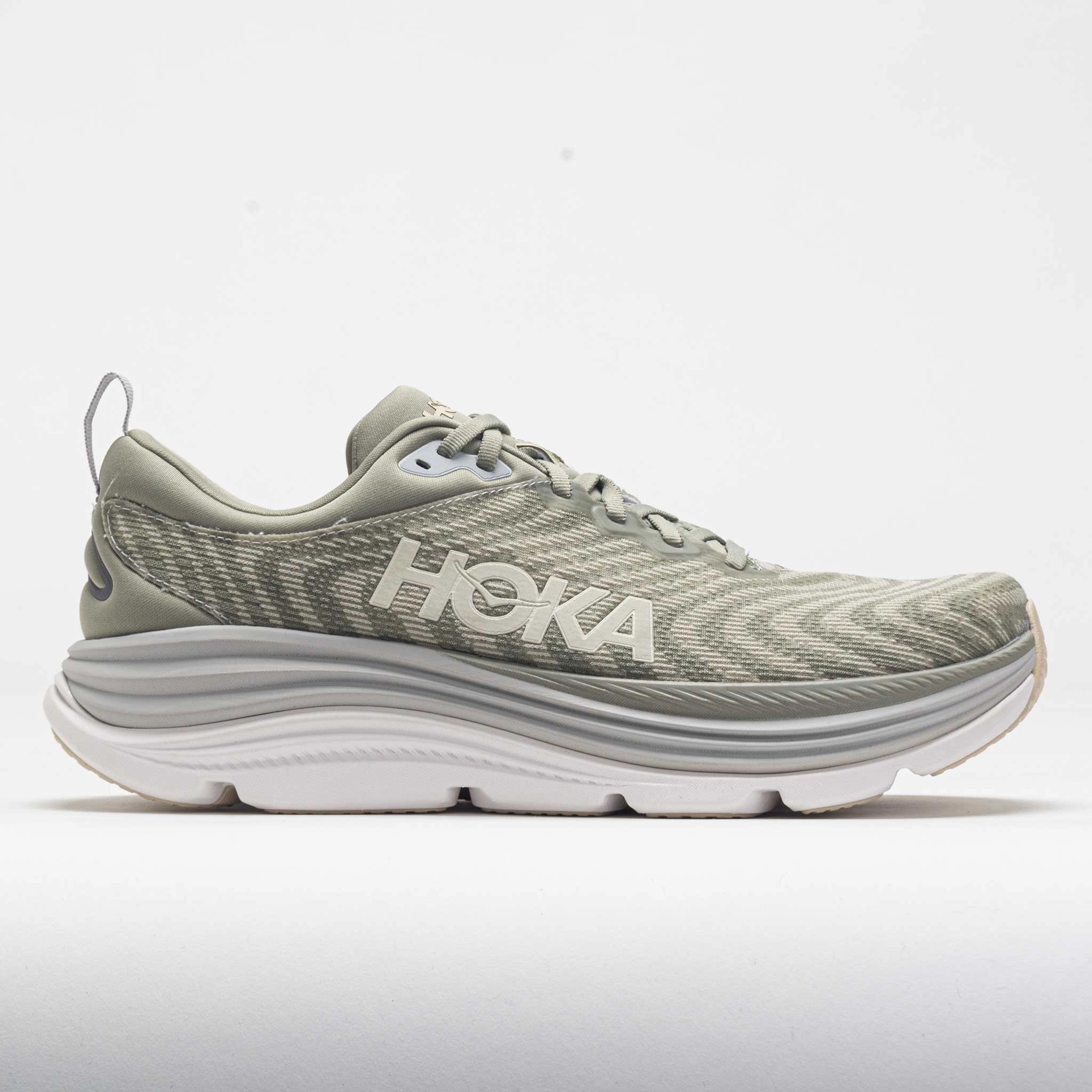 Pastel color noiseless shoes HOKA Gaviota 5 Men's  Barely/Oat Milk