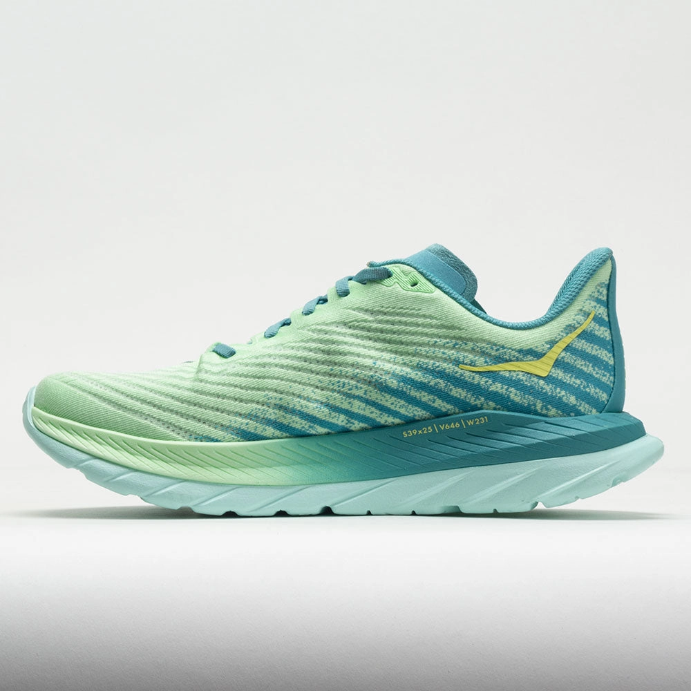 HOKA Mach 5 Men's  Lime Glow/Ocean Mist Abrasion resistant